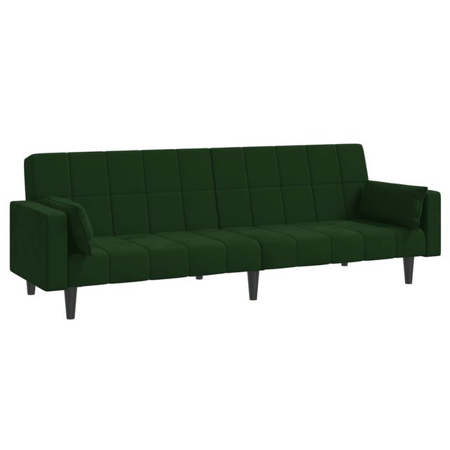 vidaXL Schlafsofa, Sofa 2-Sitzer mit 2 Kissen Dunkelgrün Samt günstig online kaufen