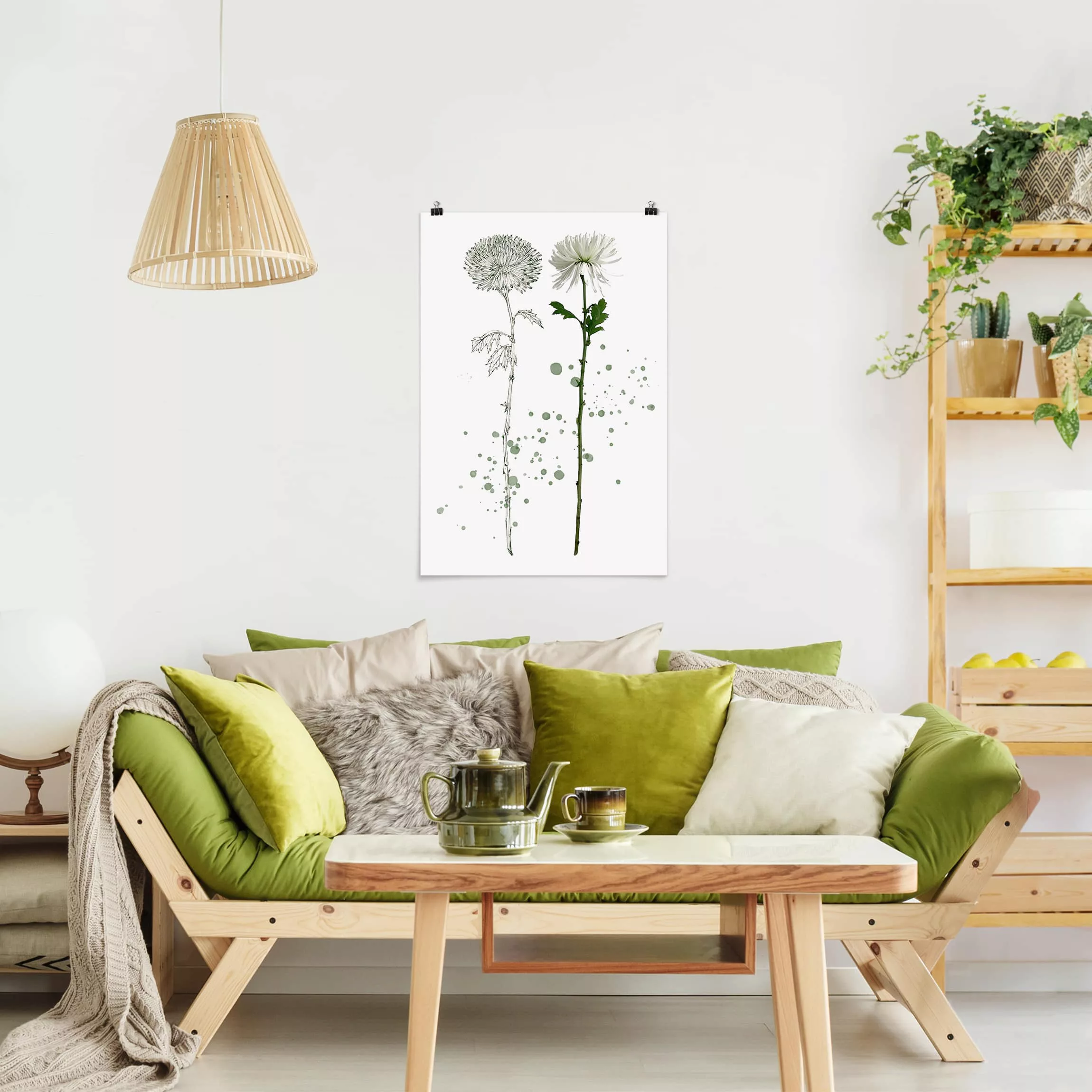 Poster Blumen - Hochformat Botanisches Aquarell - Löwenzahn günstig online kaufen