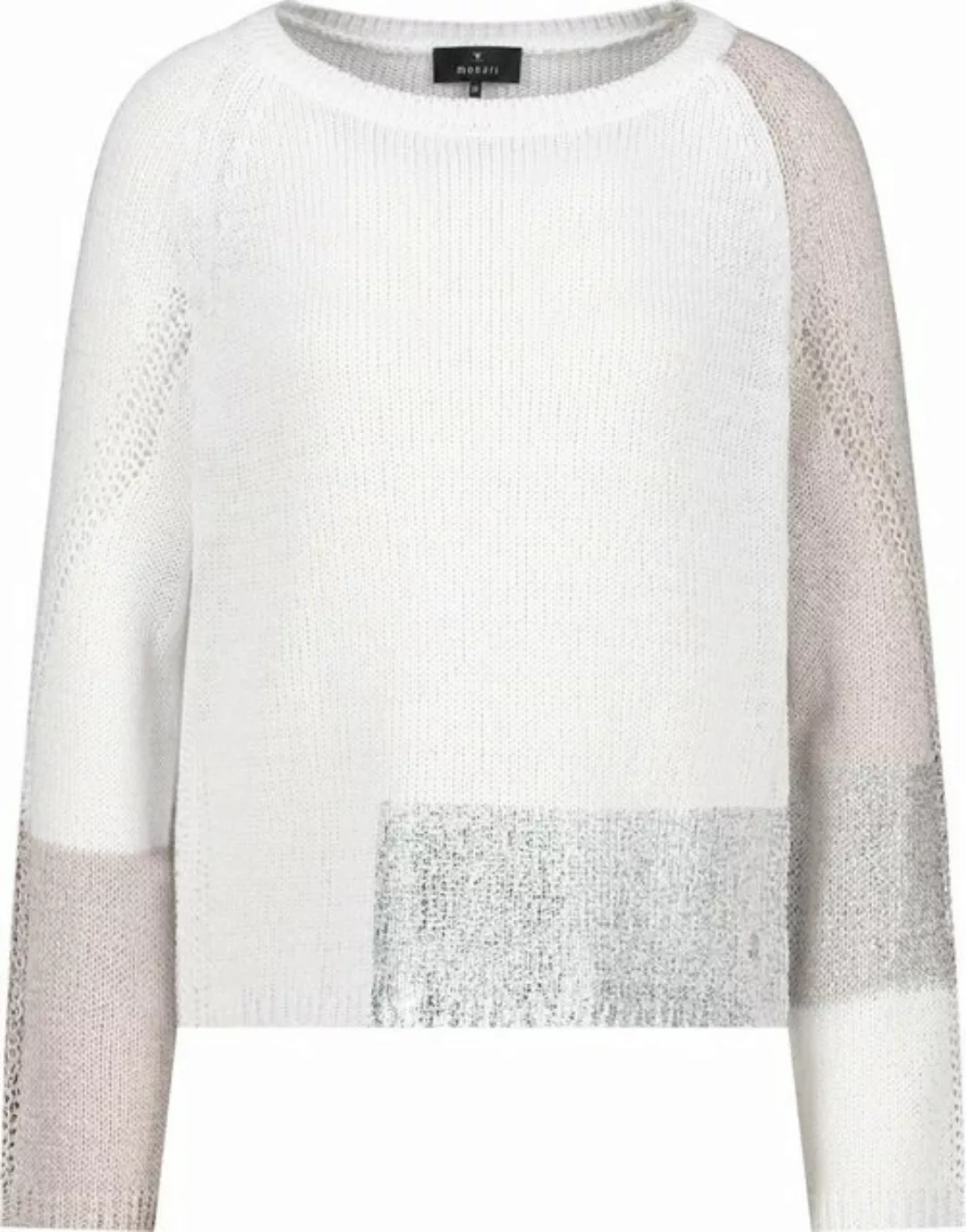 Monari Blusenshirt Colorblock-Strickpullover off-white günstig online kaufen