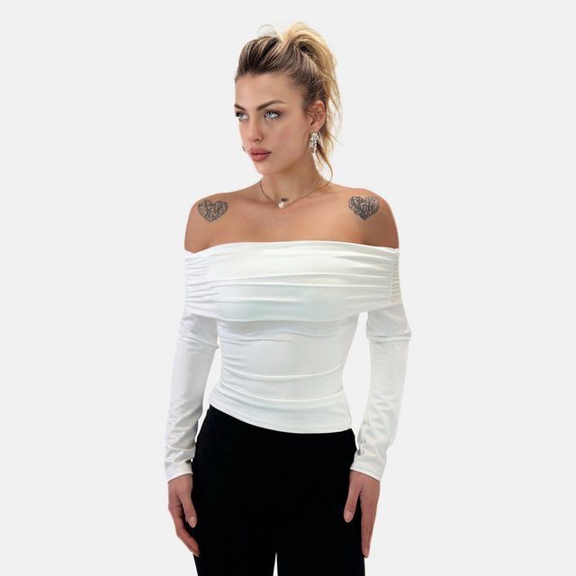 Elara Klassische Bluse Elara Damen Oberteil Off Shoulder (1-tlg) günstig online kaufen