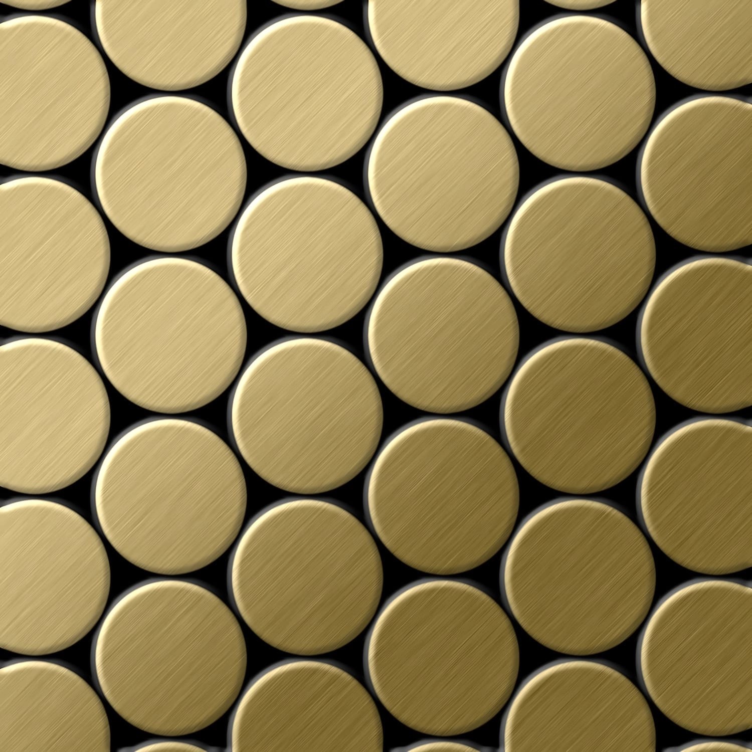 ALLOY Mosaik Fliese Massiv Metall Titan Gebürstet Gold 1,6mm Stark Dome-ti- günstig online kaufen