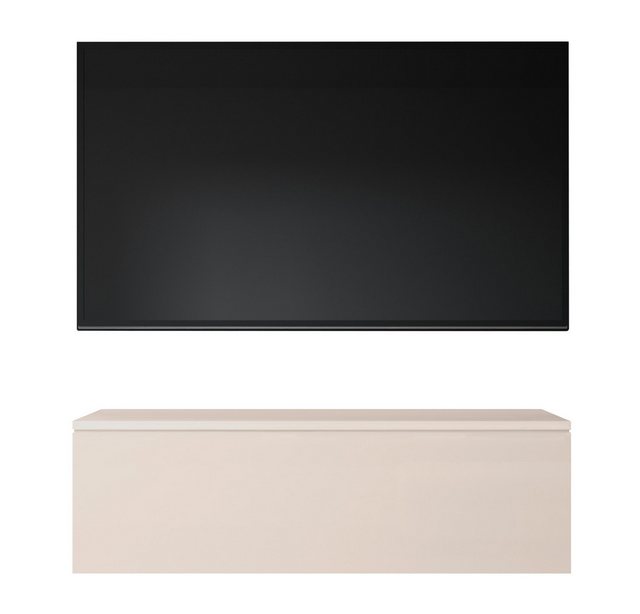 Furnix TV-Schrank BARGO 100 cm Lowboard mit/ohne LED-Beleuchtung Beige 100x günstig online kaufen