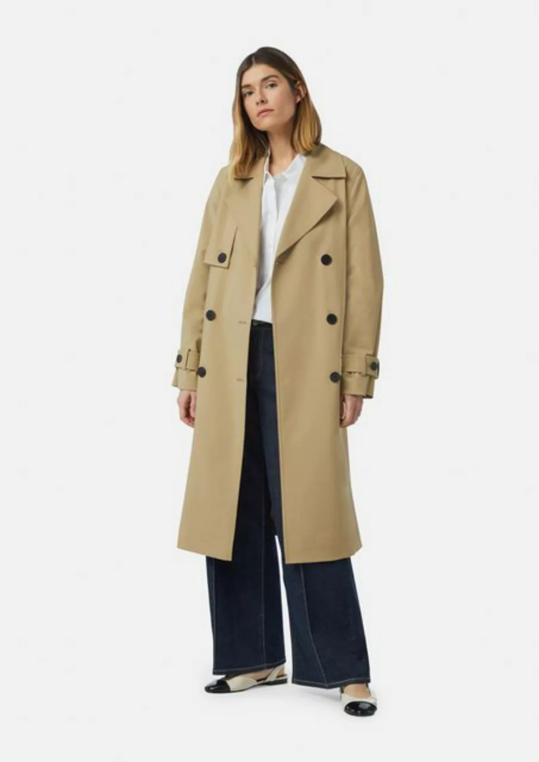 Comma Langmantel Klassischer Trenchcoat mit zweireihiger Knopfleiste günstig online kaufen