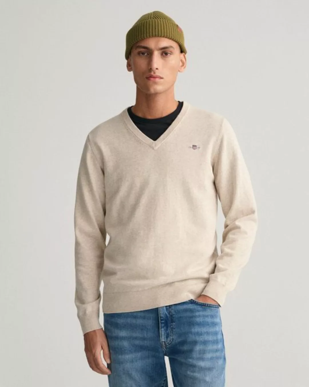 Gant V-Ausschnitt-Pullover Classic Cotton V-Neck Premium Strickjersey aus w günstig online kaufen