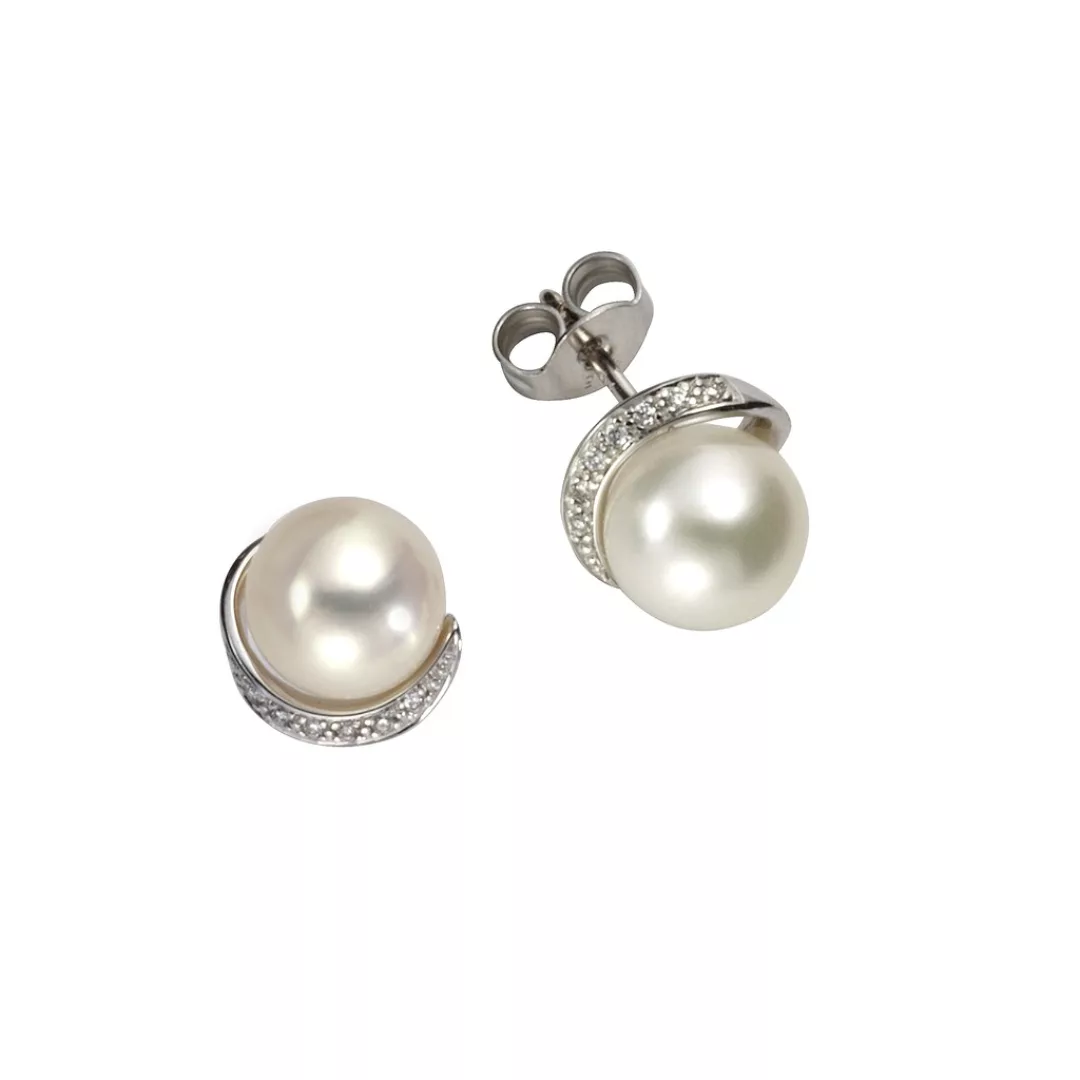 Orolino Paar Ohrstecker "585 Gold Perlen weiß + Brillanten 0,05ct." günstig online kaufen