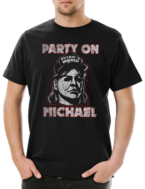 Urban Backwoods Print-Shirt Party On Michael Herren T-Shirt Halloween Horro günstig online kaufen