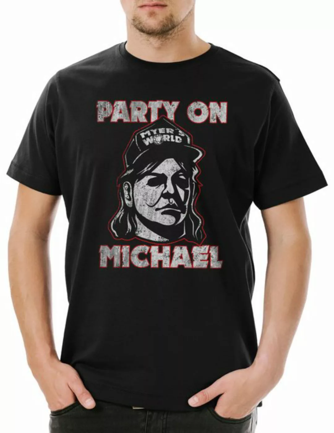 Urban Backwoods Print-Shirt Party On Michael Herren T-Shirt Halloween Horro günstig online kaufen