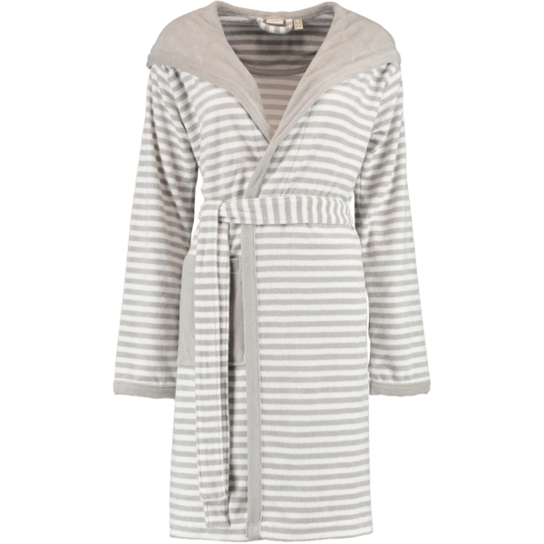 Esprit Damen Bademantel Striped Hoody Kapuze - Farbe: stone - 005 - M günstig online kaufen