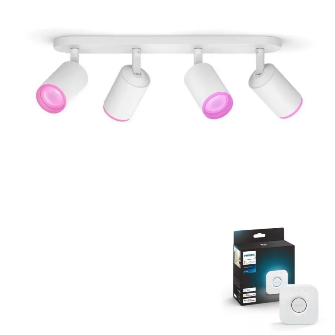 Philips Hue Bluetooth White & Color Ambiance Spot Fugato in Weiß 4x 5,7W 14 günstig online kaufen