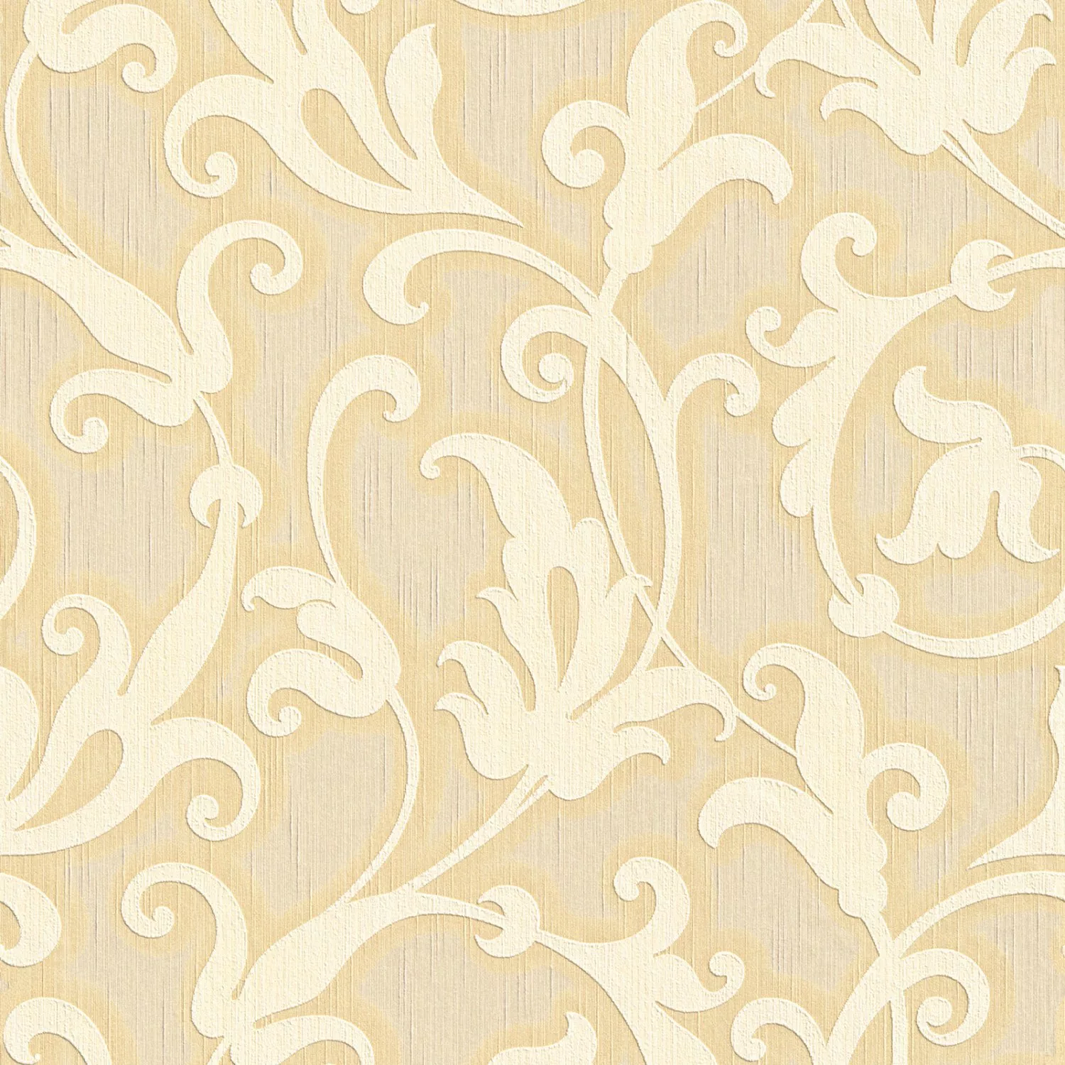 Bricoflor Creme Gold Vlies Textiltapete Ranken Vliestapete Elegant für Essz günstig online kaufen