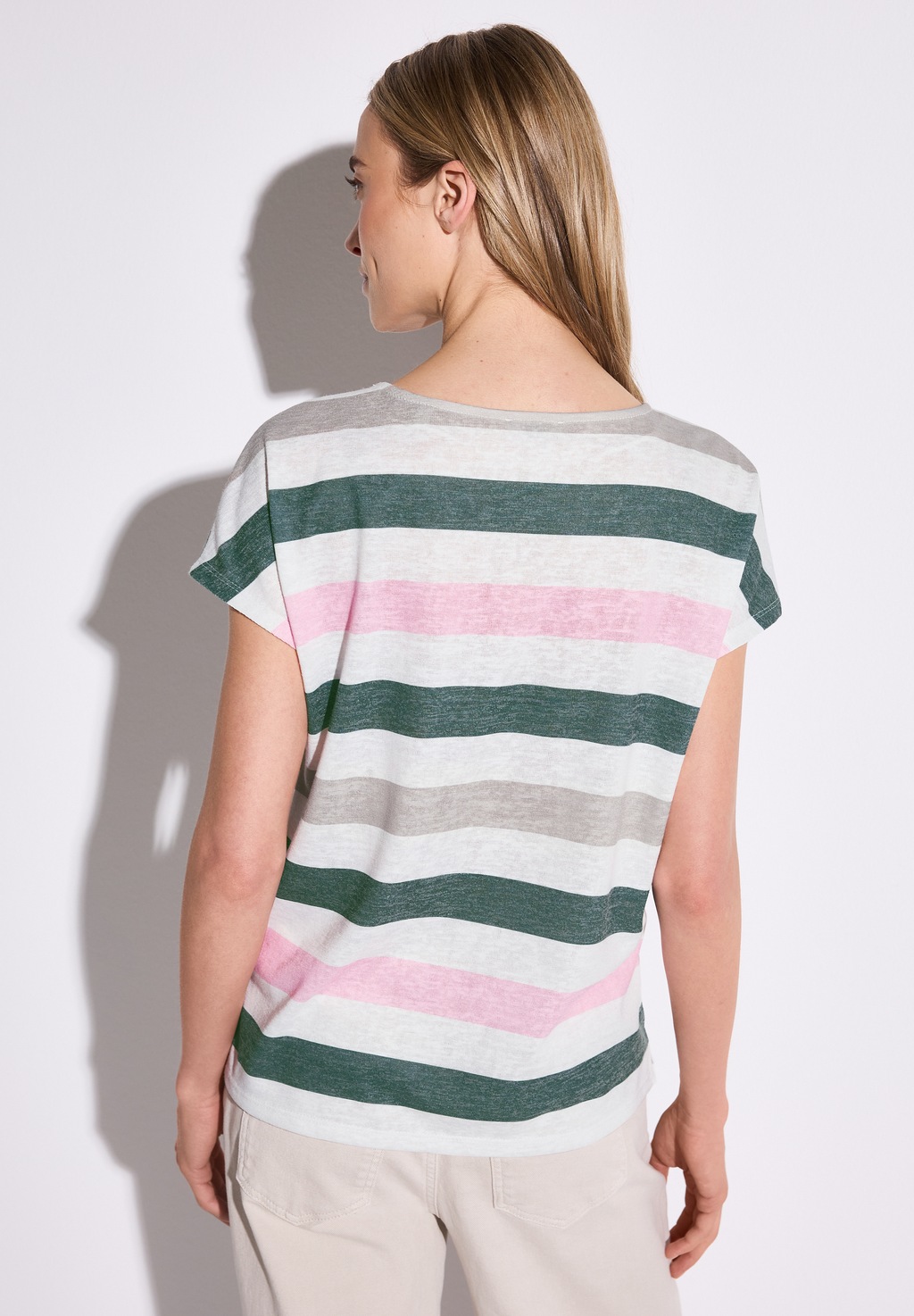 STREET ONE T-Shirt, mit abgerundetem V-Ausschnitt günstig online kaufen