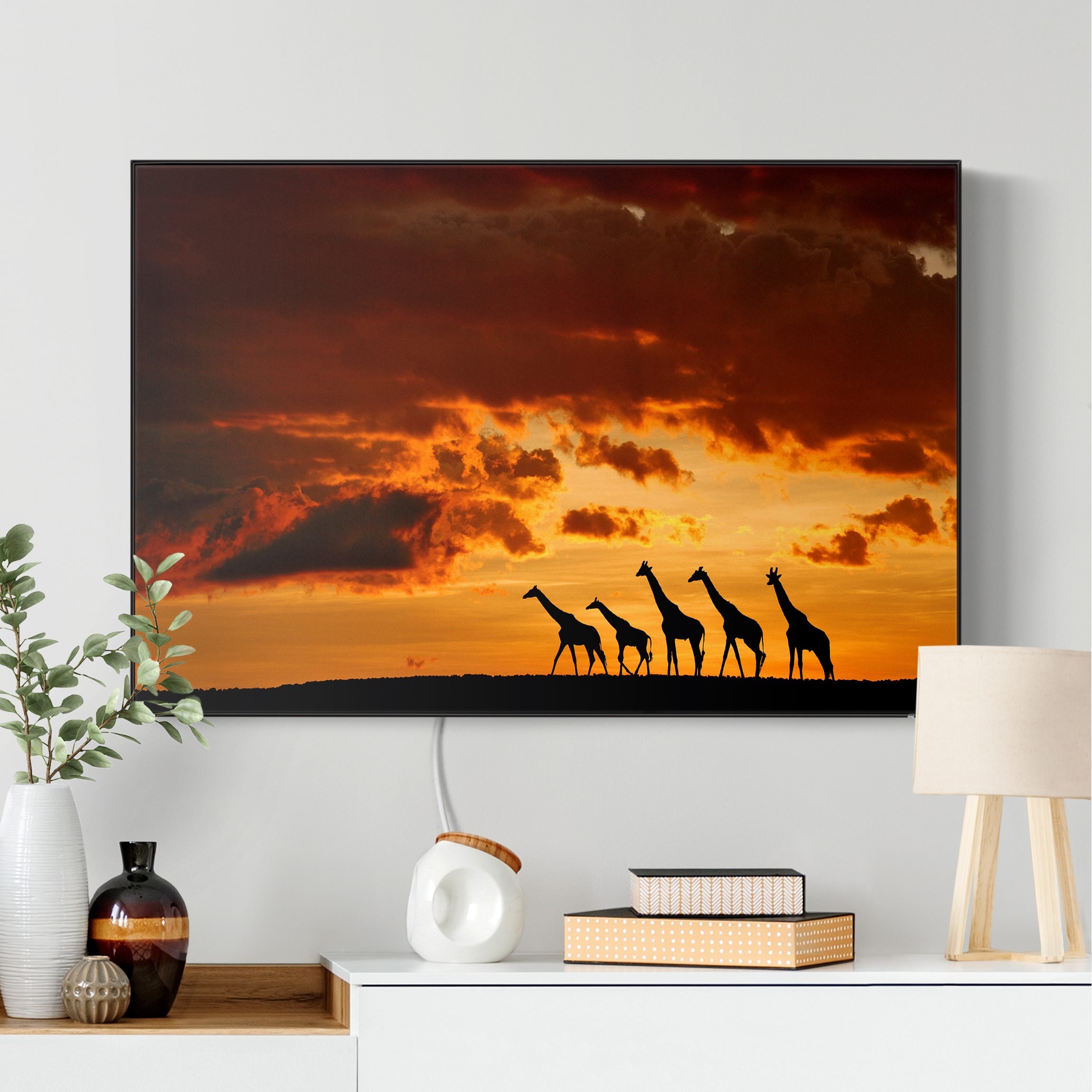 LED-Wechselbild Fünf Giraffen günstig online kaufen