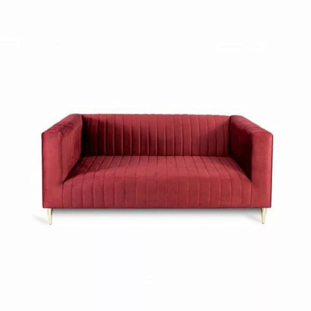 JVmoebel 2-Sitzer, Rosa Sofa 2 Sitzer Wohnzimmer Modern Design Luxus Holz M günstig online kaufen