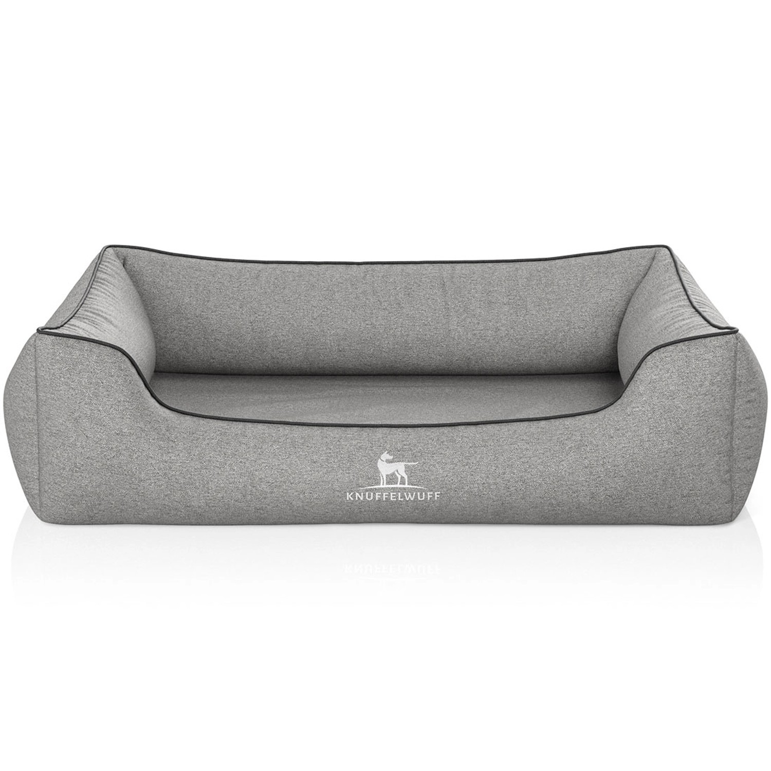 Knuffelwuff Hundebett Amelie Orthopädisch Velours XXL 120 x 85cm Grau günstig online kaufen