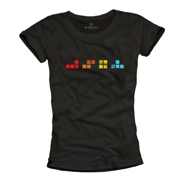 MAKAYA Print-Shirt Damen Retro Vintage Gamer Top Geschenke für Computerspie günstig online kaufen