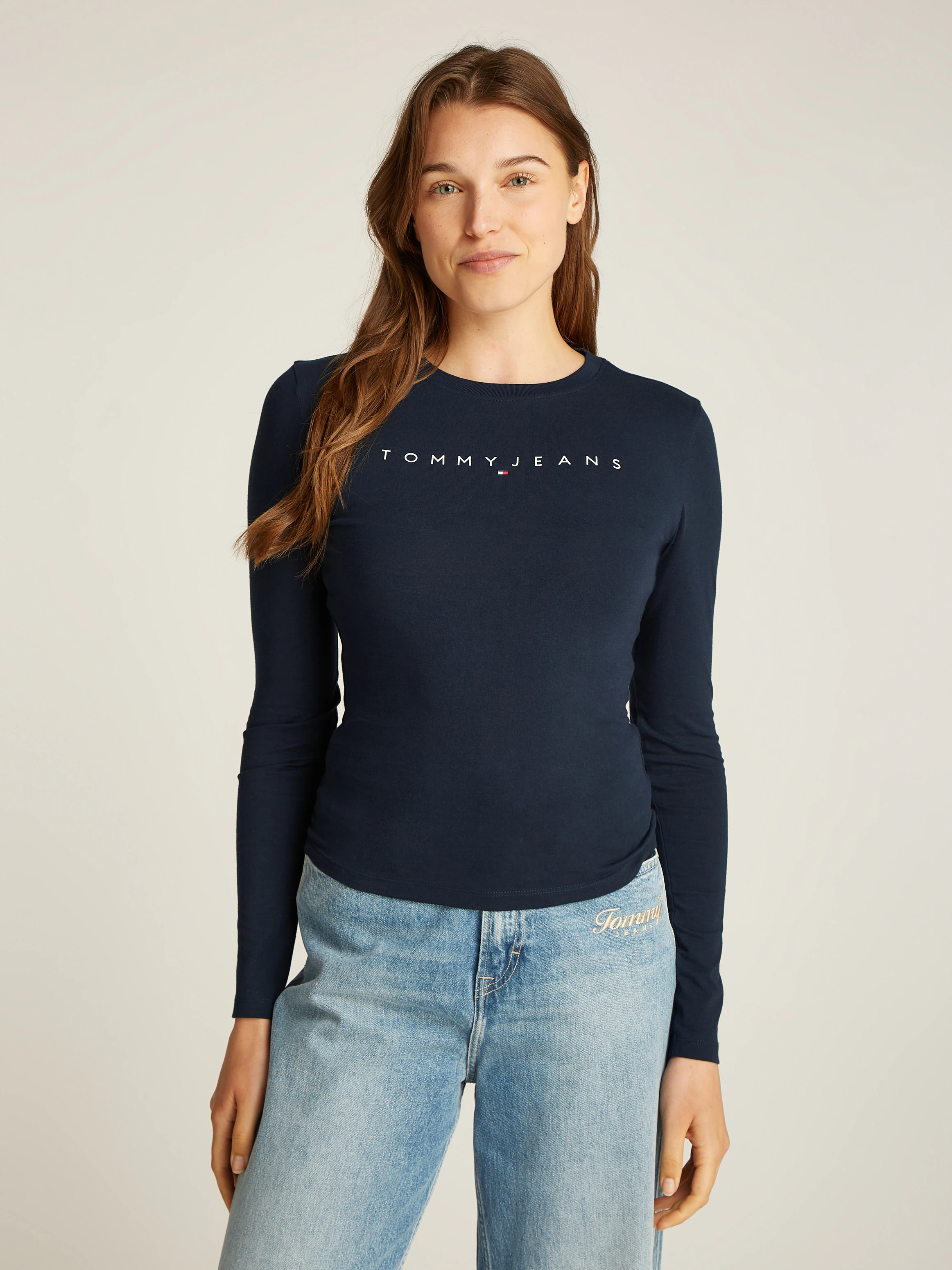 Tommy Jeans Curve Langarmshirt "TJW SLIM LINEAR TEE LS EXT", Große Größen günstig online kaufen