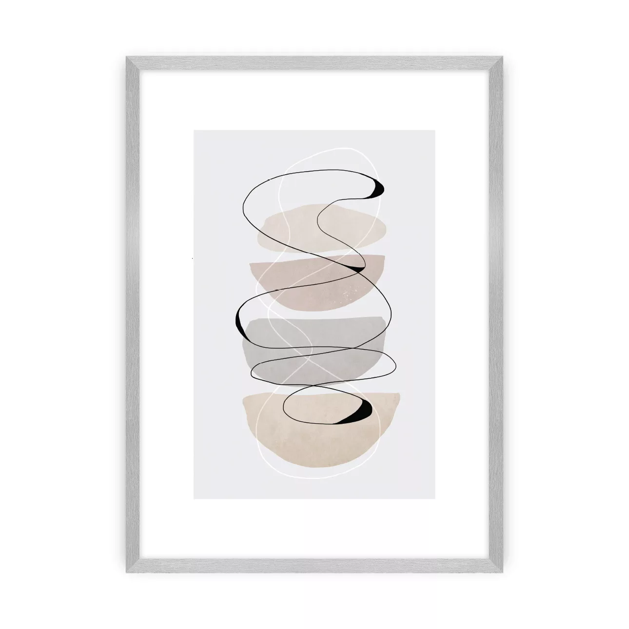 Poster Abstract Lines II, 40 x 50 cm , Ramka: Srebrna günstig online kaufen