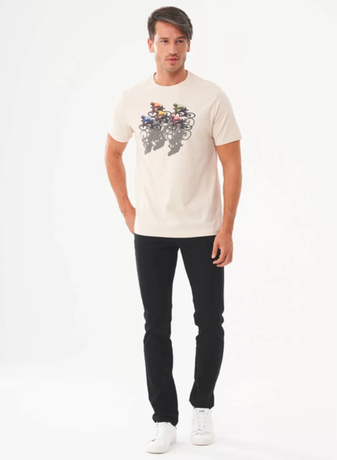 T-shirt Aus Bio-baumwolle Mit Fahrrad-print günstig online kaufen