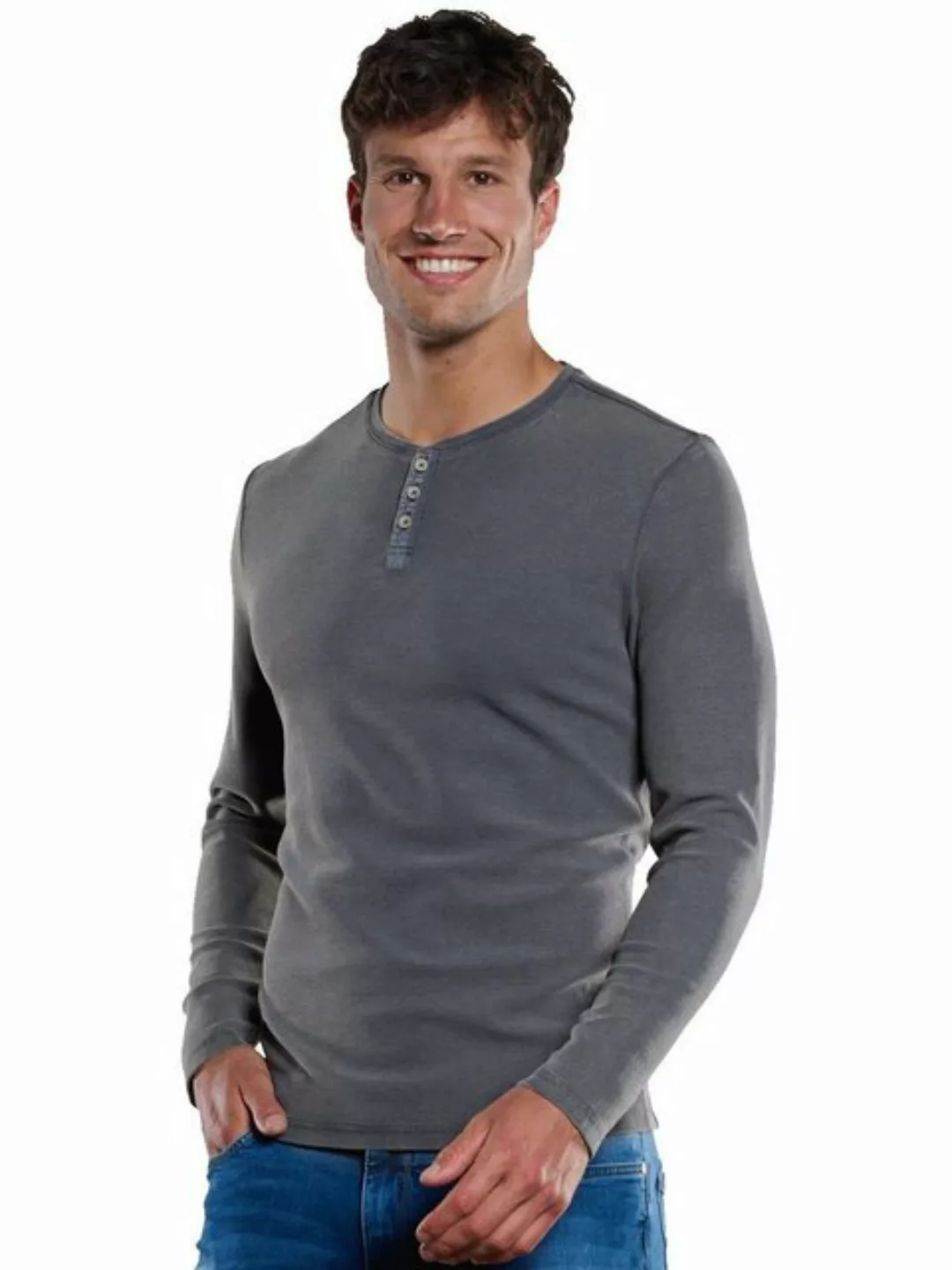 Engbers Langarmshirt Henley-Shirt strukturiert günstig online kaufen