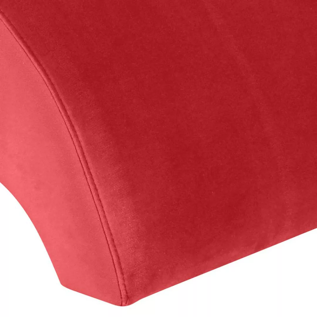 Sessel Fusshocker Rot mit Bezug aus Samtvelours modernem Design günstig online kaufen