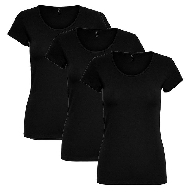 ONLY Longsleeve ONLY 3er Pack Damen T-Shirt kurzarm günstig online kaufen