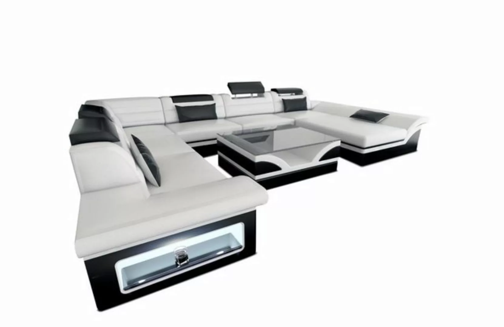 Sofa Dreams Wohnlandschaft Ledercouch Leder Sofa Enzo XXL U Form Ledersofa, günstig online kaufen