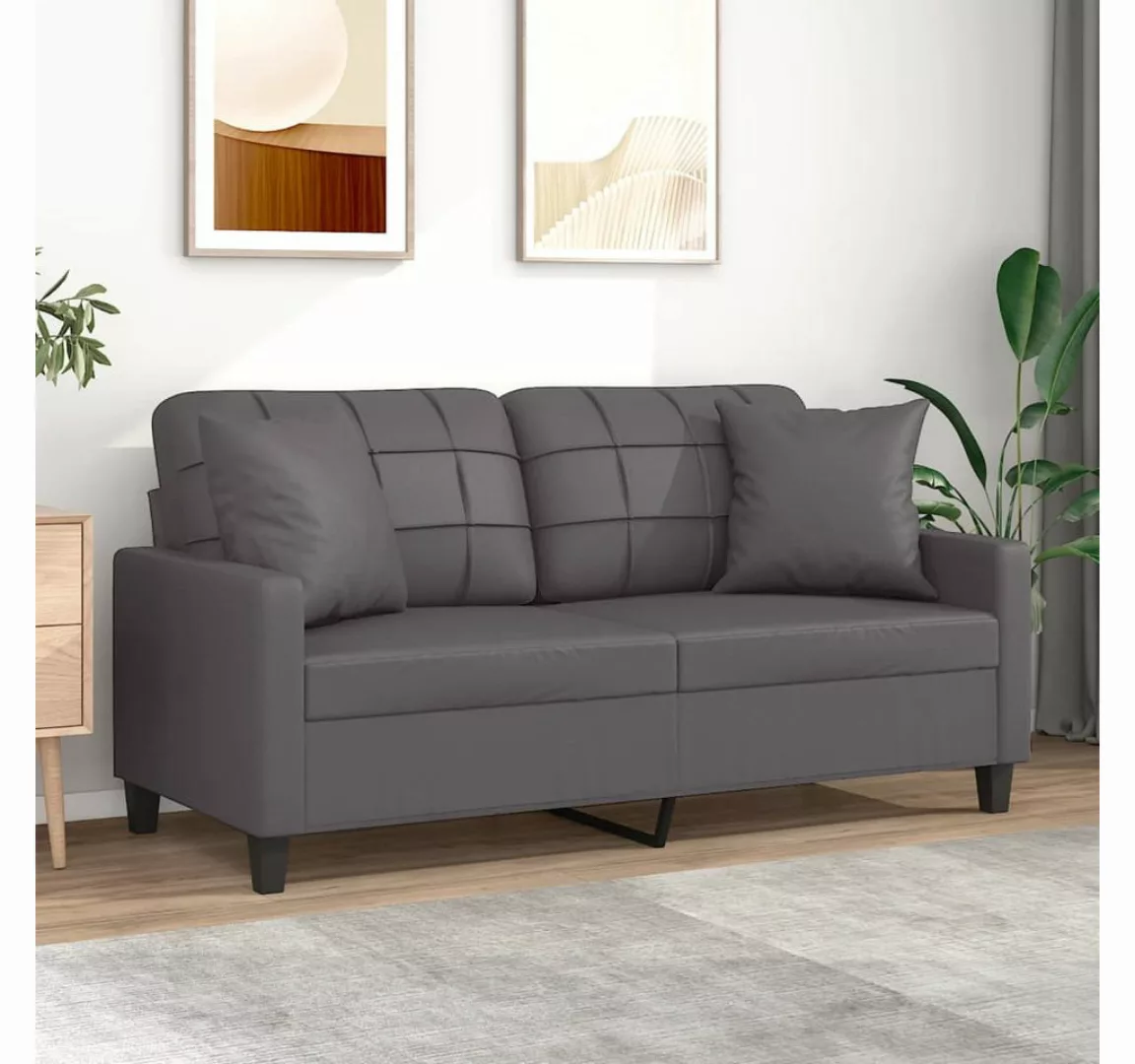 vidaXL Sofa Sofa Kunstleder mit Zierkissen, 140 cm günstig online kaufen