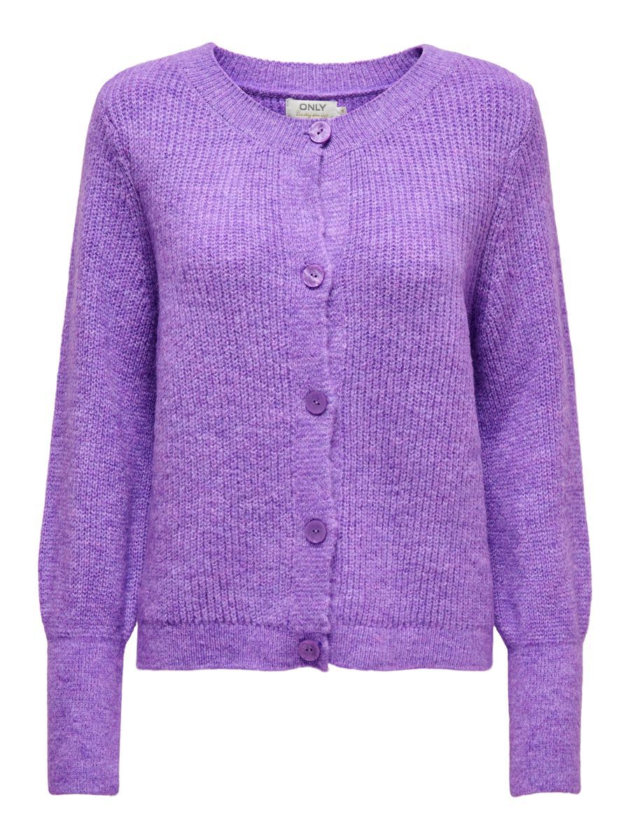 ONLY Rundhals- Strickjacke Damen Violett günstig online kaufen