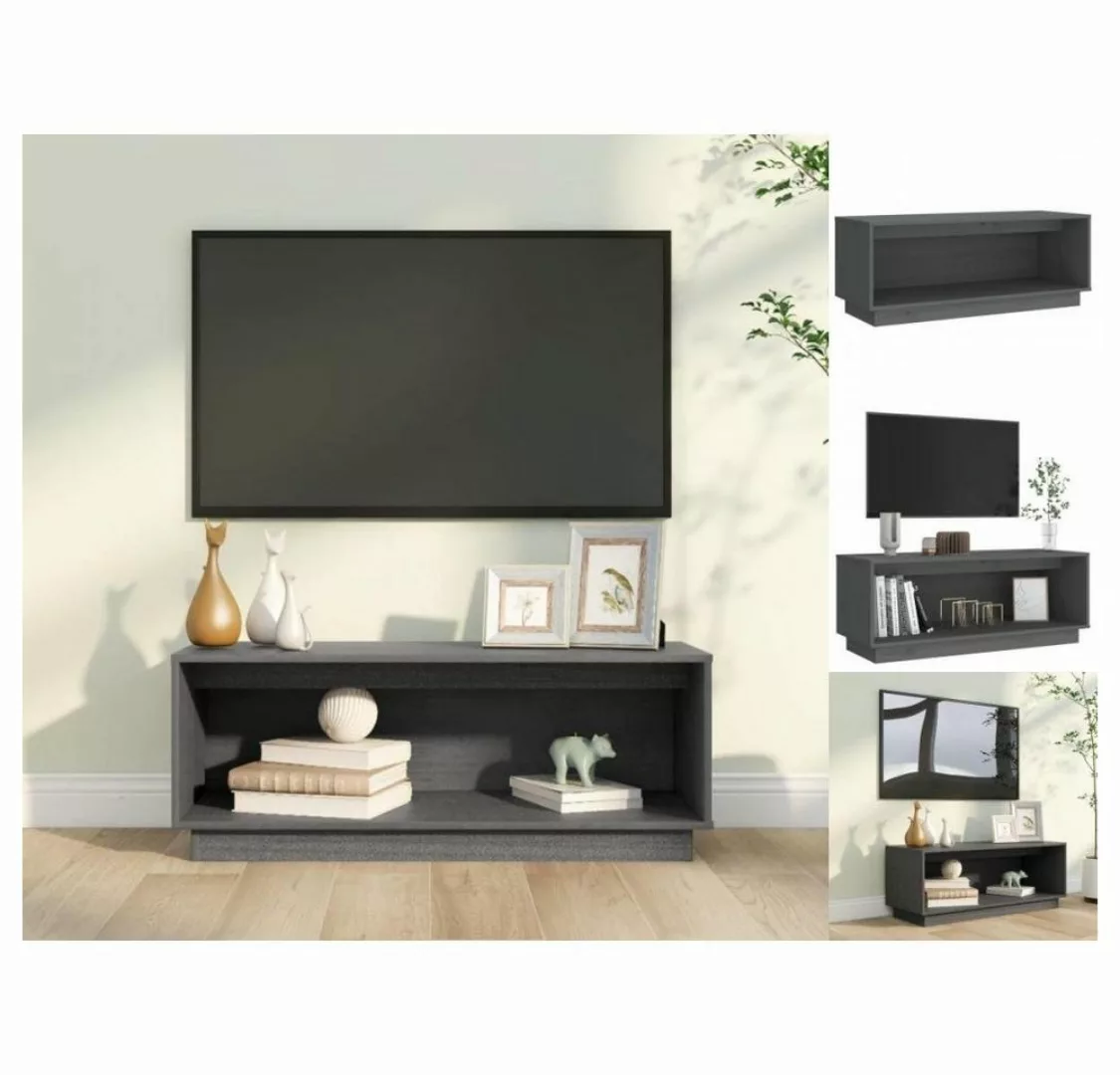 vidaXL TV-Schrank TV-Schrank Grau 90x35x35 cm Massivholz Kiefer Lowboard günstig online kaufen
