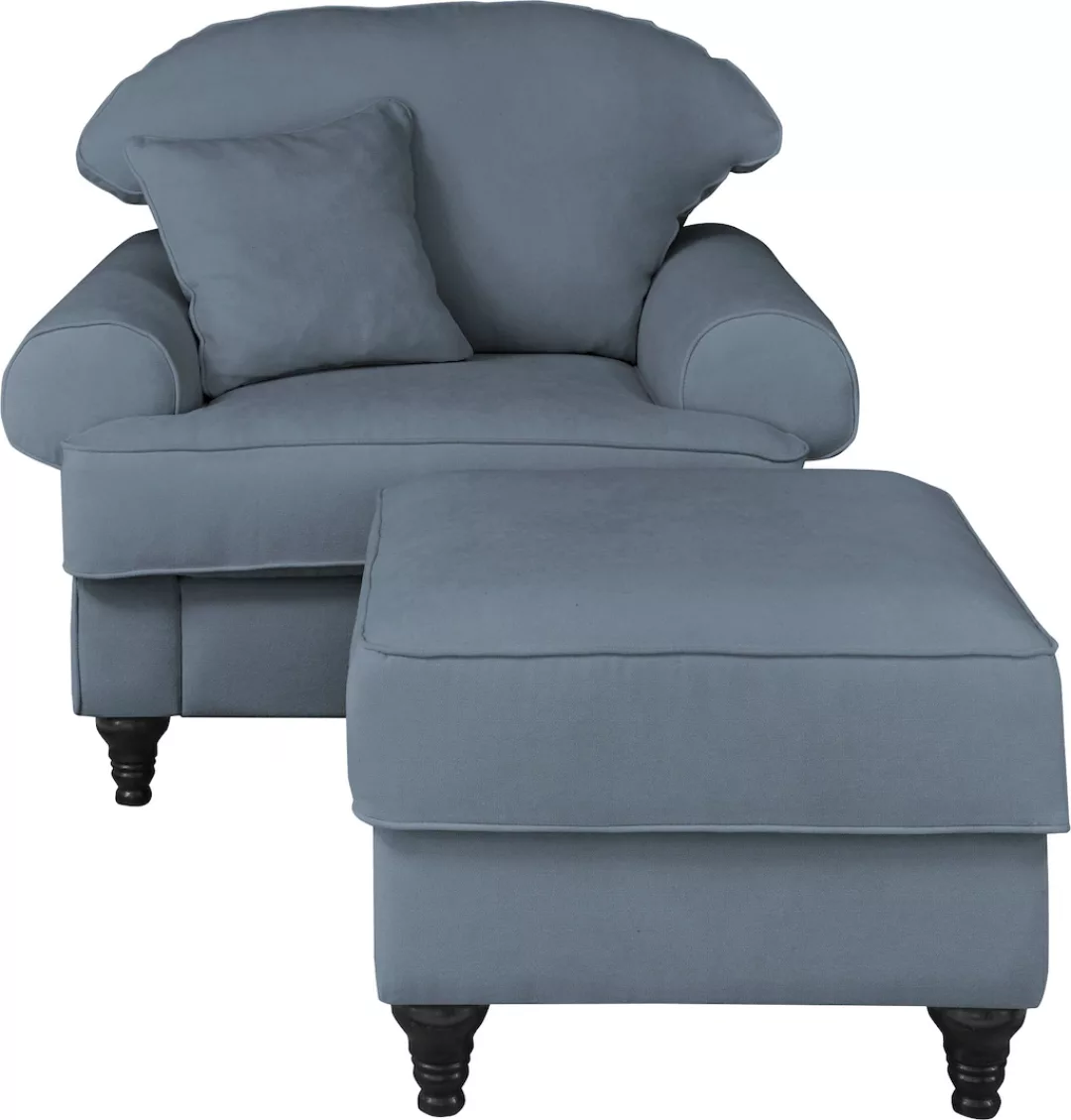 Home affaire Sessel »WESTMINSTER«, (Set, 2 St., 1Sessel, 1 Hocker), mit Fed günstig online kaufen