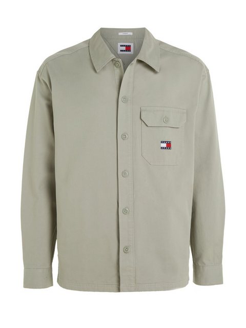 Tommy Jeans Langarmhemd TJM ESSENTIAL SOLID OVERSHIRT mit knöpfbarer Brustt günstig online kaufen