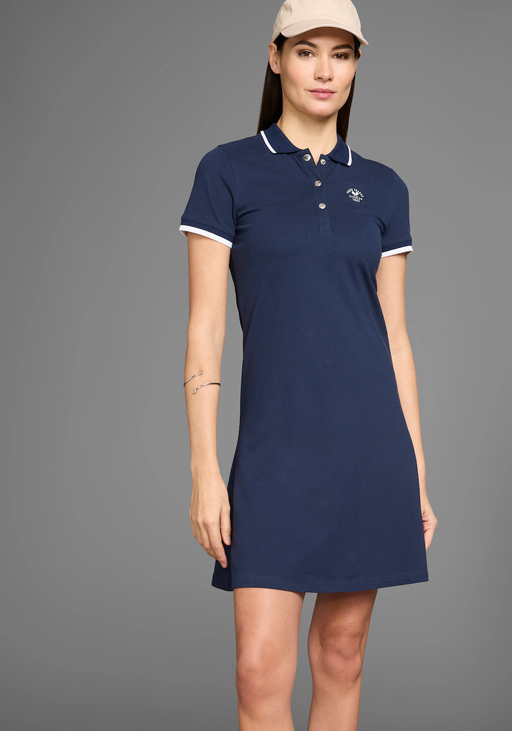 HECHTER PARIS Polokleid, mit Kontrastdetails und Logoprint günstig online kaufen