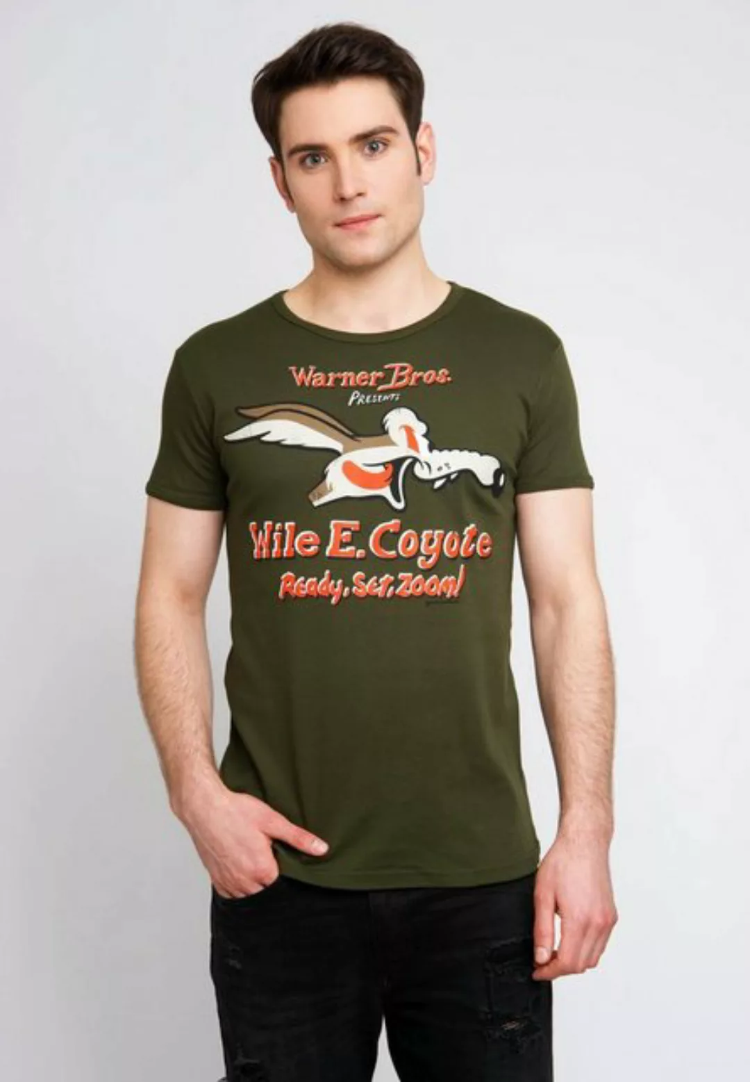 LOGOSHIRT T-Shirt Coyote mit großem Looney Tunes-Druck günstig online kaufen