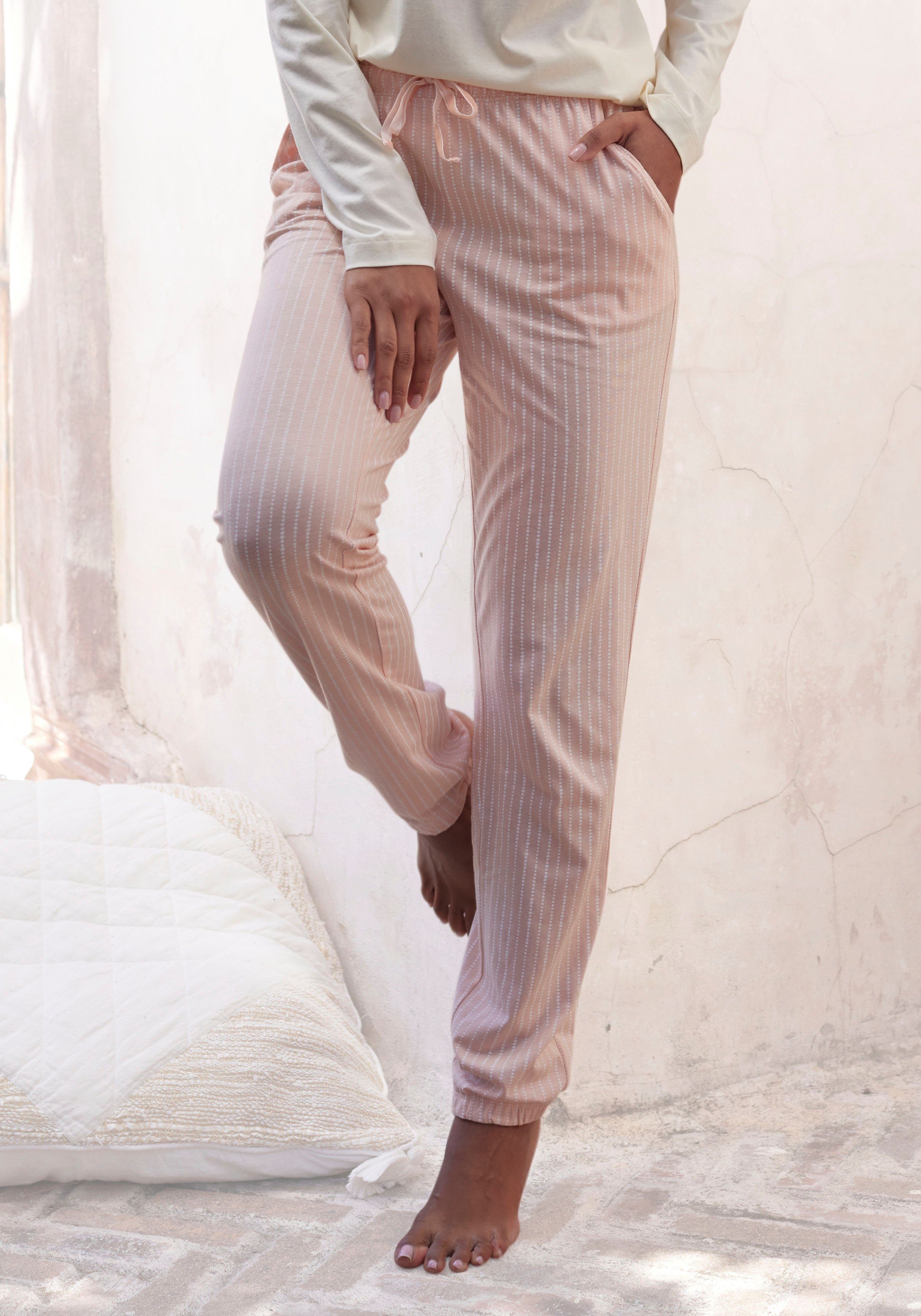 Vivance Dreams Pyjamahose, mit Samtband am elastischen Tunnelzugbund günstig online kaufen