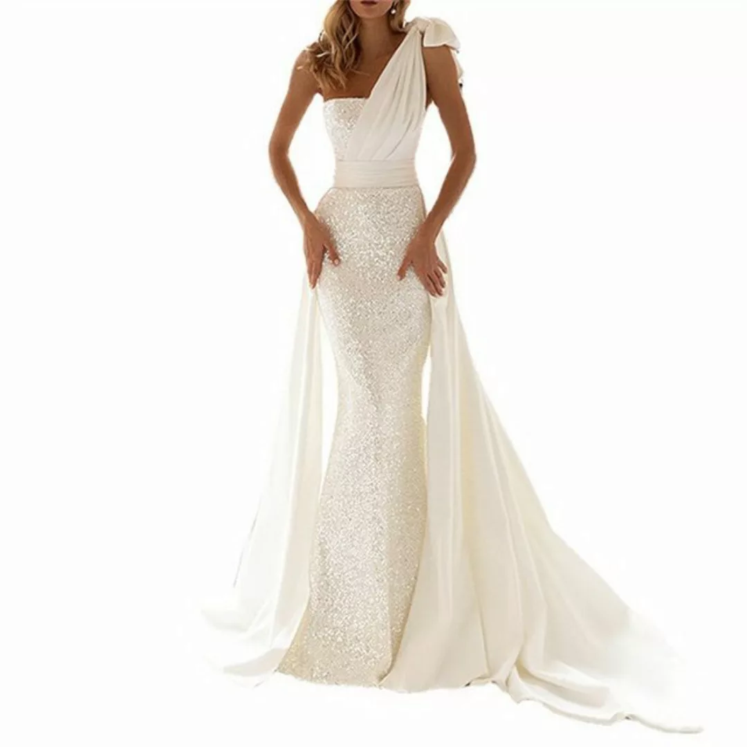 RUZU UG Dirndl Modisches Kleid, schmaler weißer langer Rock mit V-Ausschnit günstig online kaufen