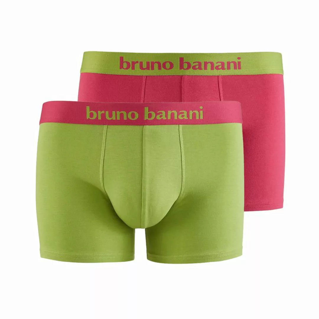 Bruno Banani Herren Boxershorts, 2er Pack - Flowing, Baumwolle Pink/Grün S günstig online kaufen