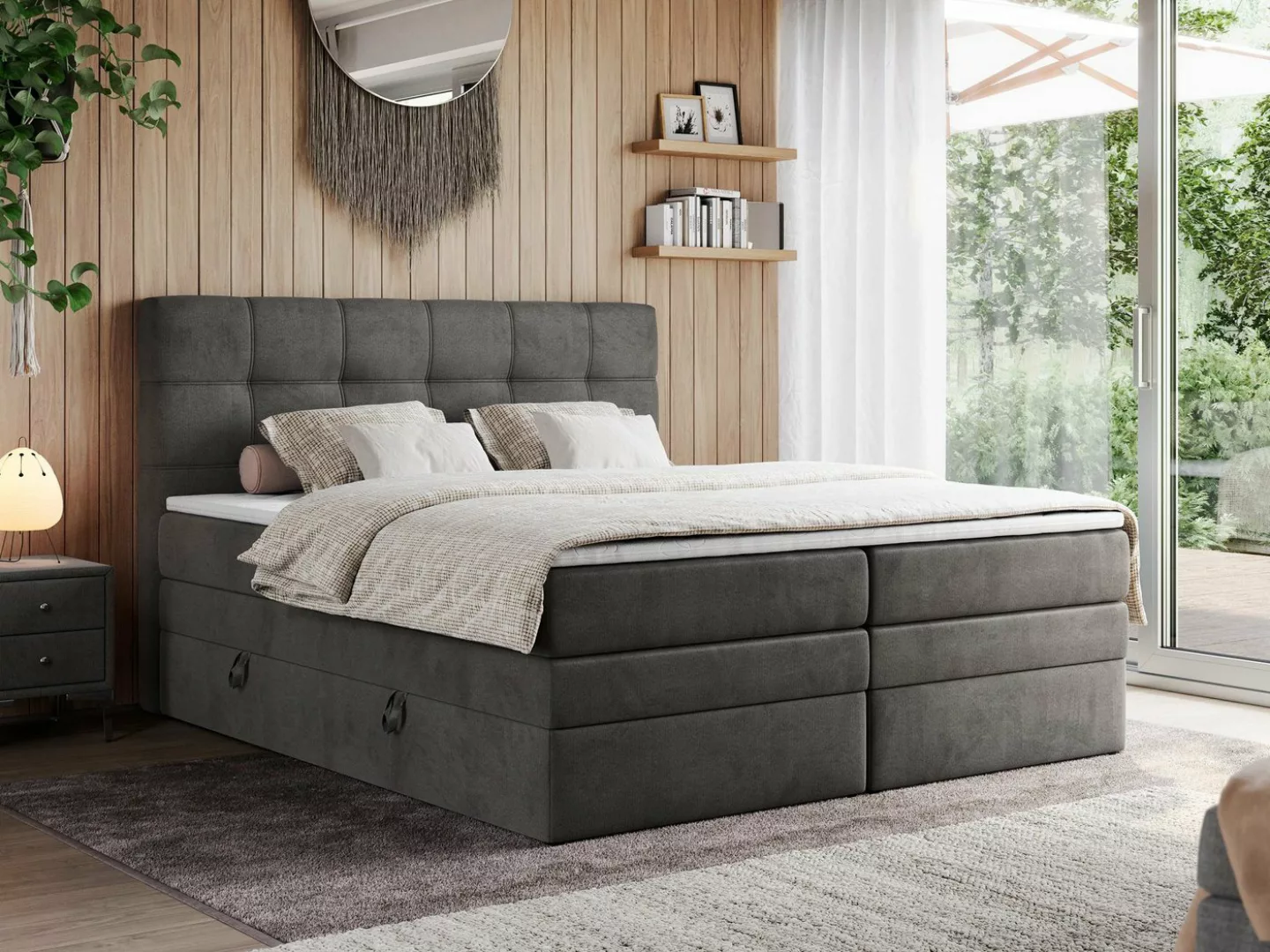 MKS MÖBEL Boxspringbett ERNI KING (T30-Schaum, Topper T25, Bettkasten), Pol günstig online kaufen