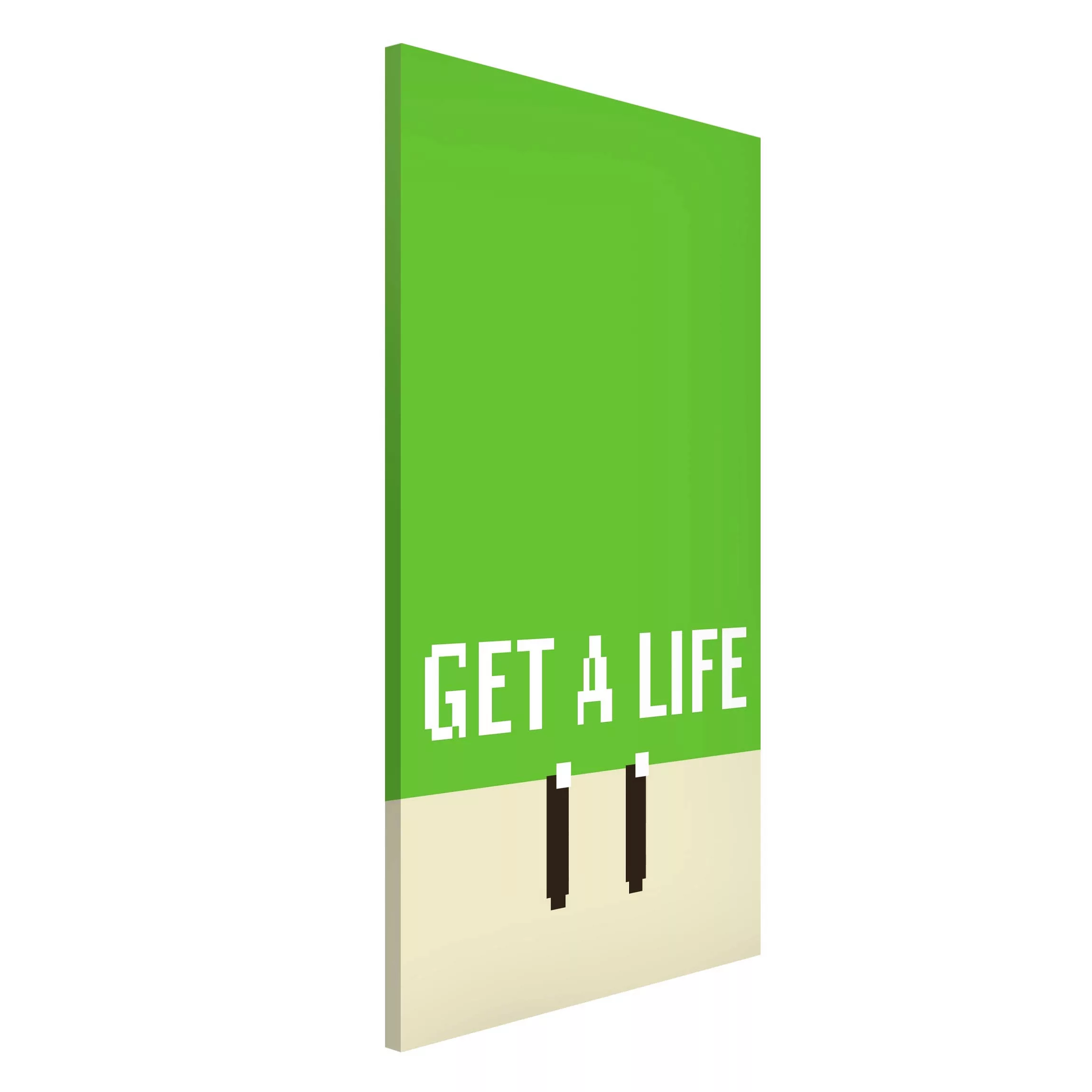 Magnettafel Pixel Text Get A Life In Green günstig online kaufen