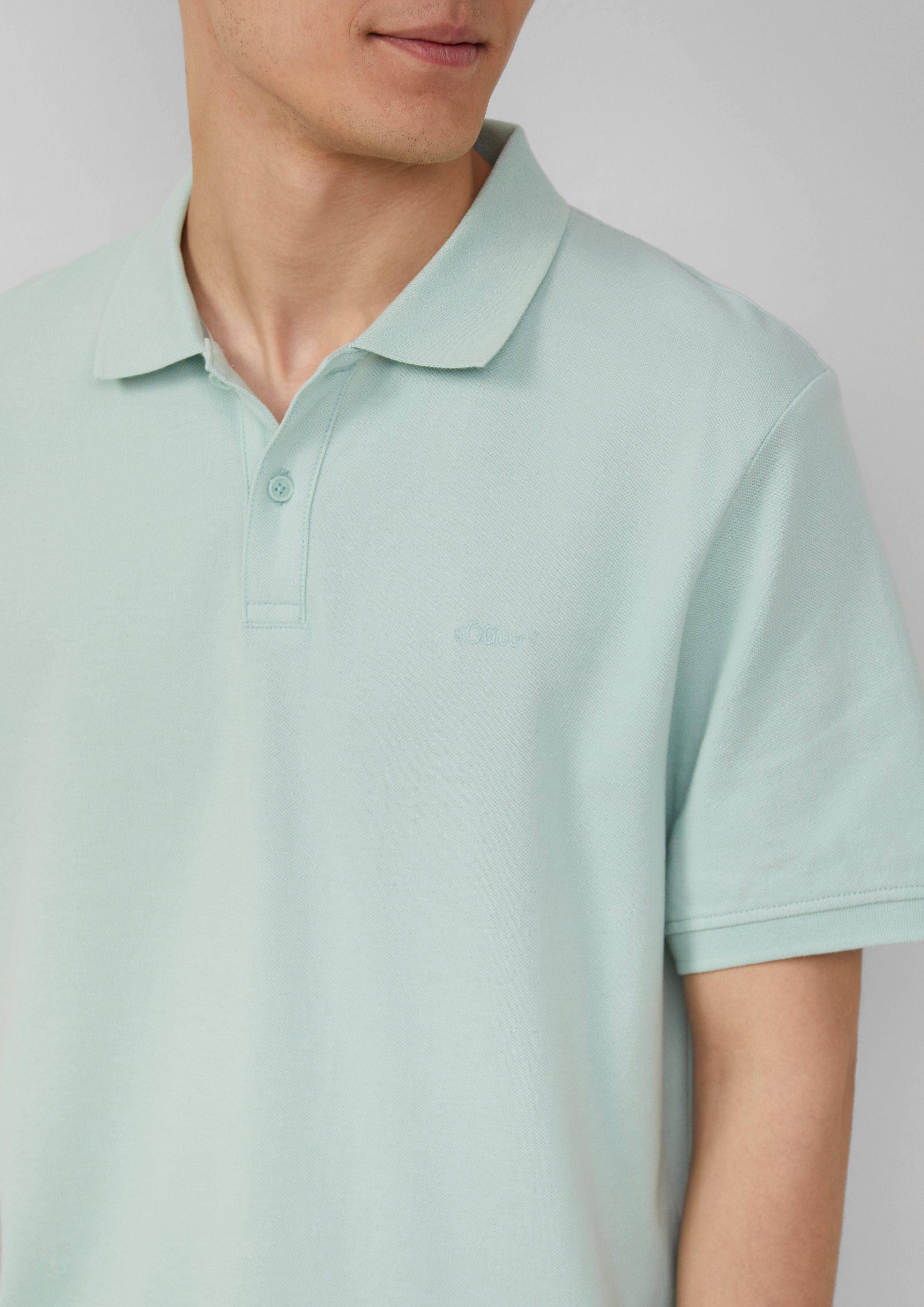 s.Oliver Kurzarmshirt Poloshirt aus Baumwollpiqué Logo günstig online kaufen