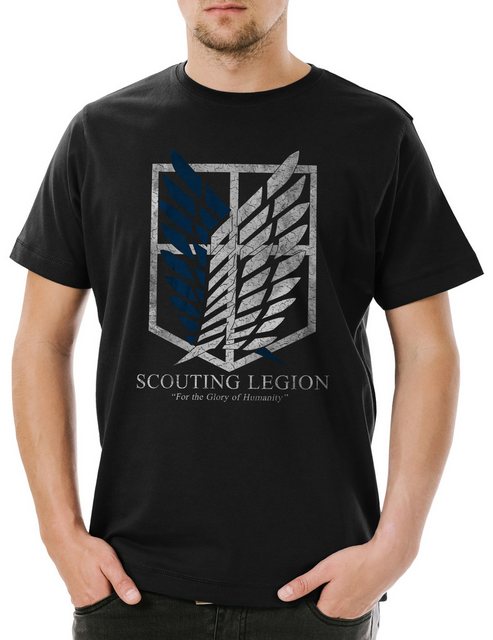 Urban Backwoods Print-Shirt Scouting Legion Herren T-Shirt Attack On Logo S günstig online kaufen