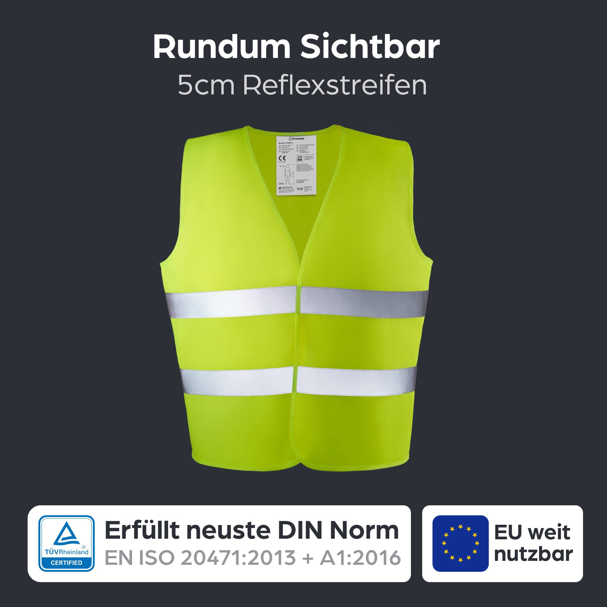 Prowiste Warnweste 4 Warnweste gelb (NEU) günstig online kaufen