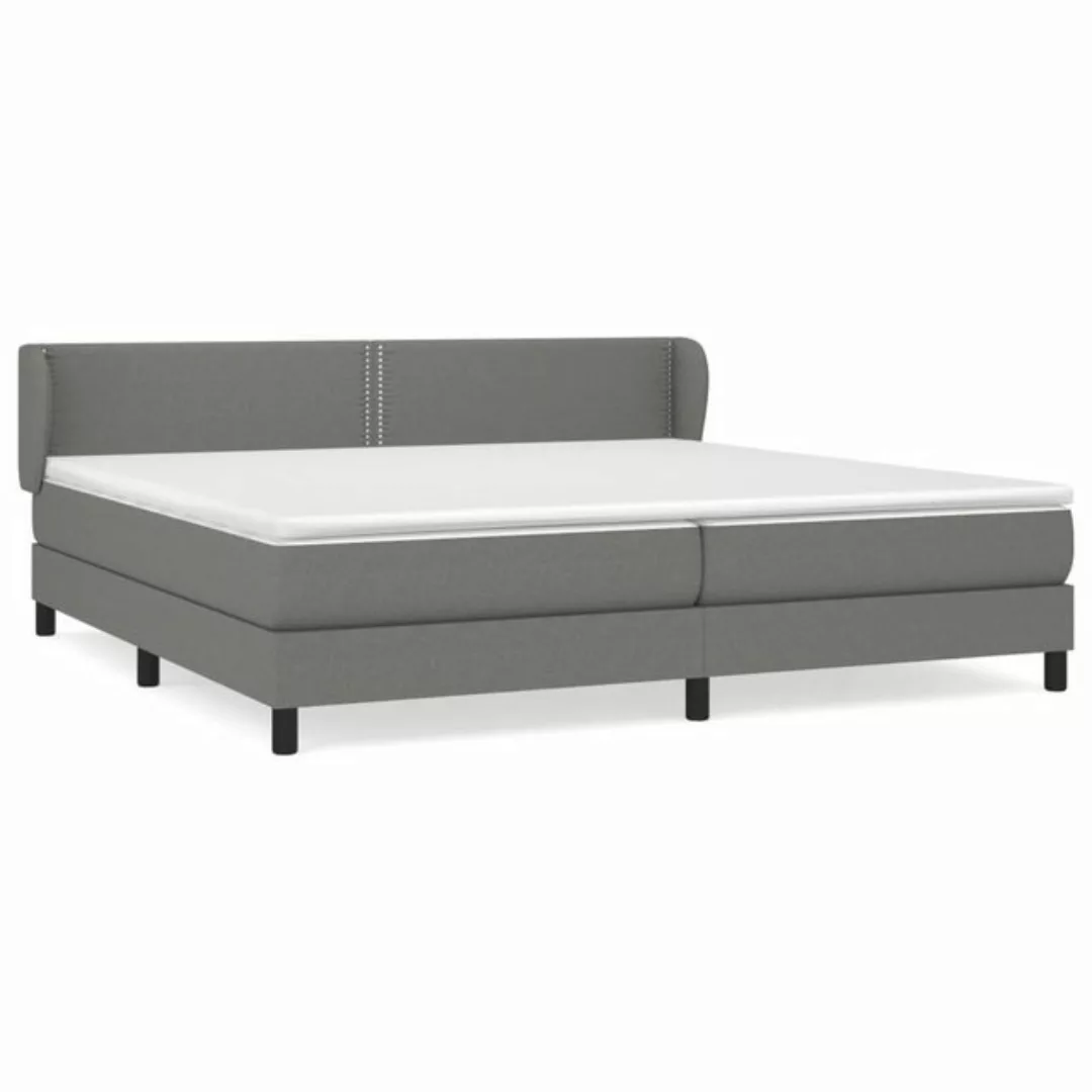 vidaXL Bettgestell Boxspringbett mit Matratze Dunkelgrau 200x200 cm Stoff B günstig online kaufen