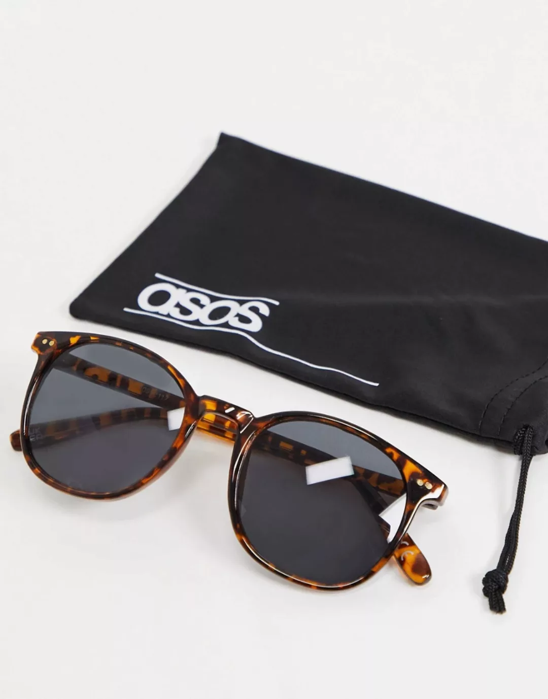 ASOS DESIGN – Eckige Sonnenbrille in Schildpattoptik mit getönten Gläsern-B günstig online kaufen