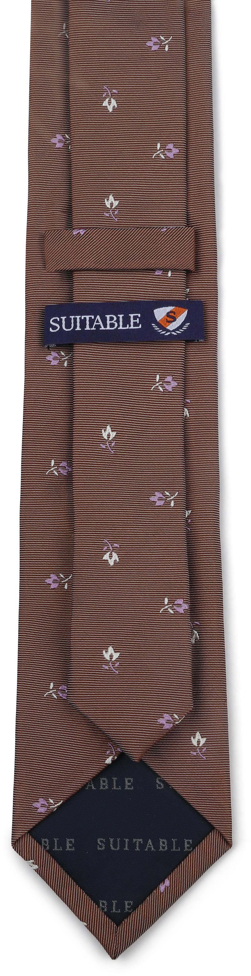 Suitable Krawatte Seide Blumen Braun - günstig online kaufen