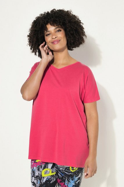 Angel of Style Rundhalsshirt T-Shirt oversized Rücken-Zierbändern V-Ausschn günstig online kaufen