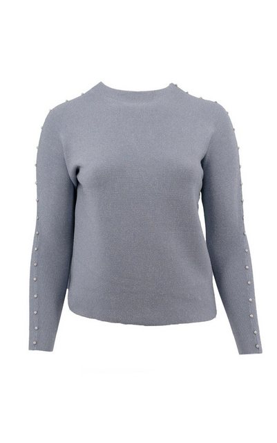 Passioni Strickpullover Pullover in Grau oder Lila mit glitzerndem Metallic günstig online kaufen