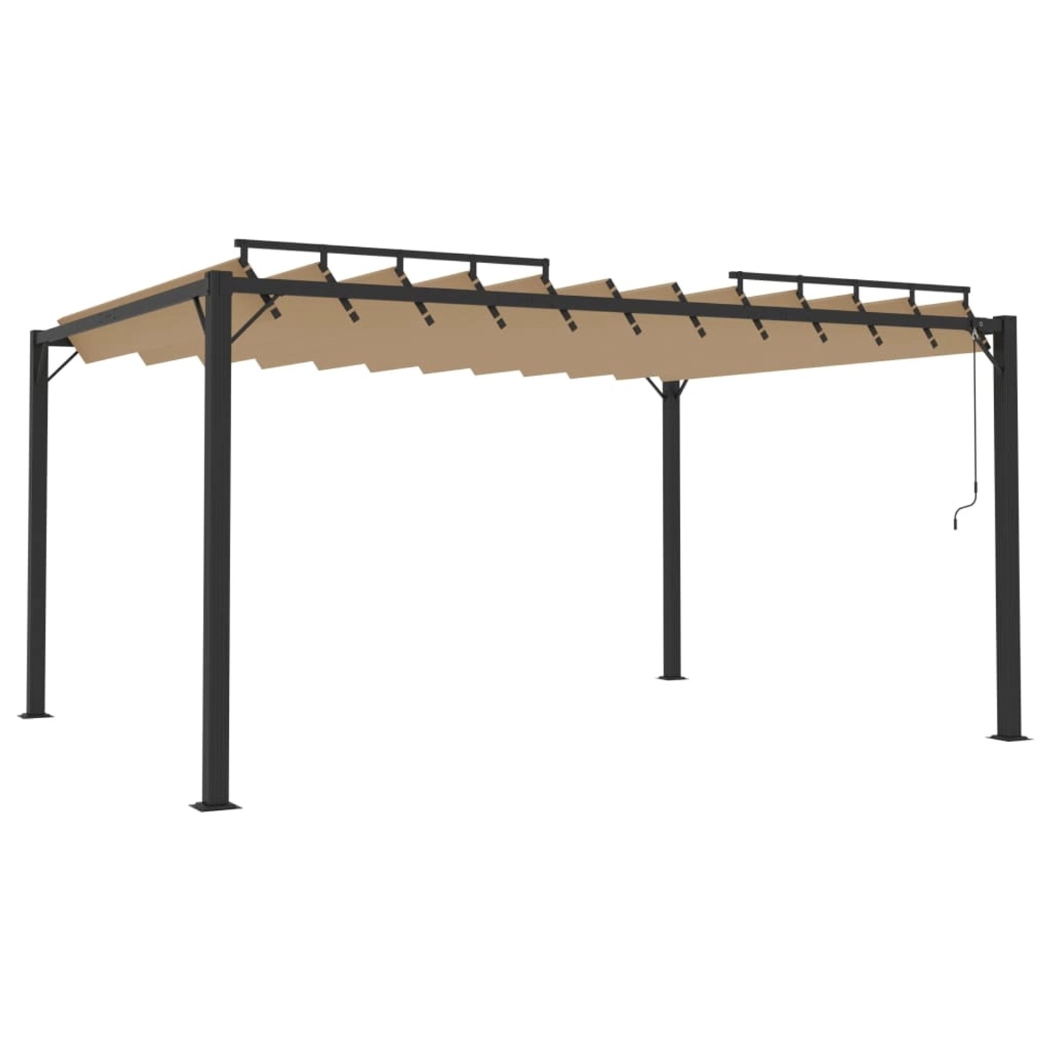 vidaXL Pavillon mit Lamellendach 3x4 m Taupe Stoff und Aluminium günstig online kaufen