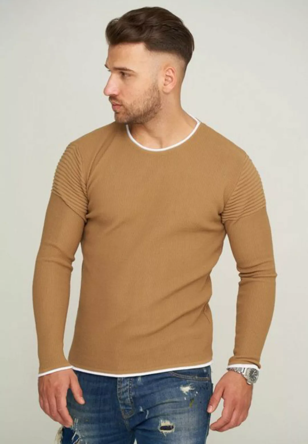 behype Strickpullover MKLAYER57 in trendiger Layer-Optik günstig online kaufen