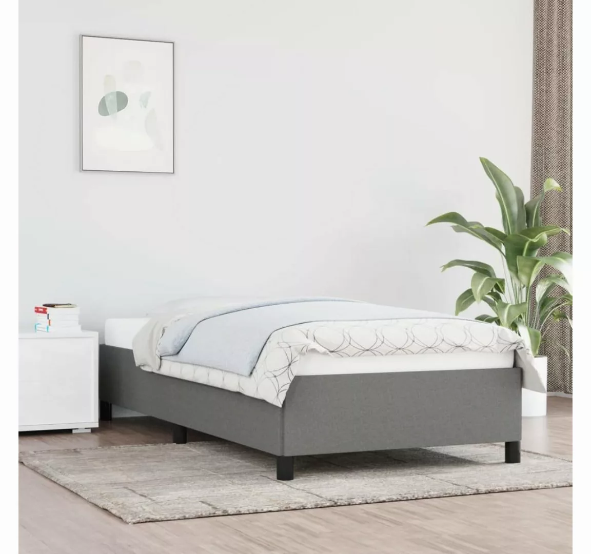 furnicato Bett Bettgestell Dunkelgrau 80x200 cm Stoff günstig online kaufen