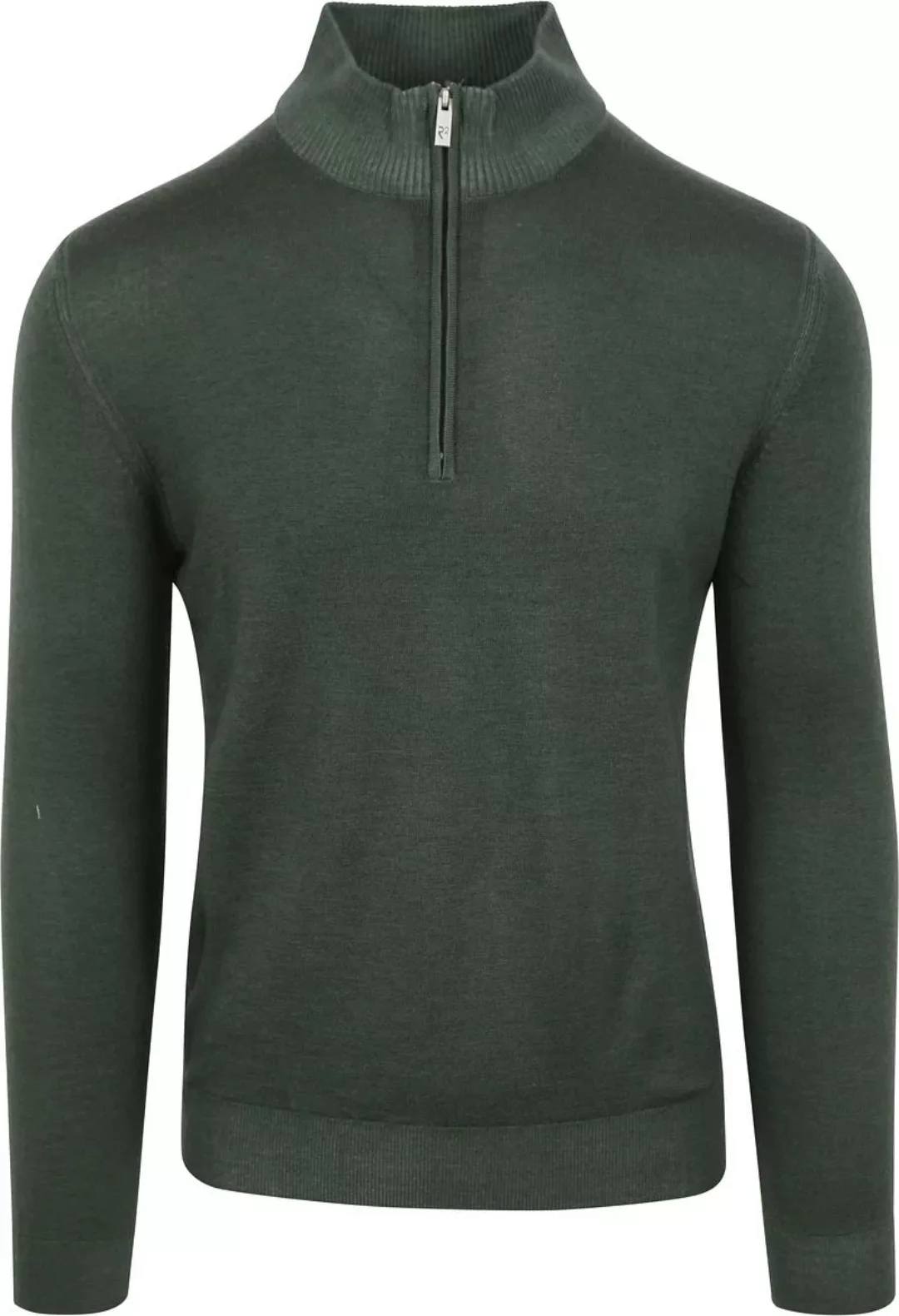 R2 Half Zip Pullover Merino Wolle Dunkelgrün - Größe XXL günstig online kaufen